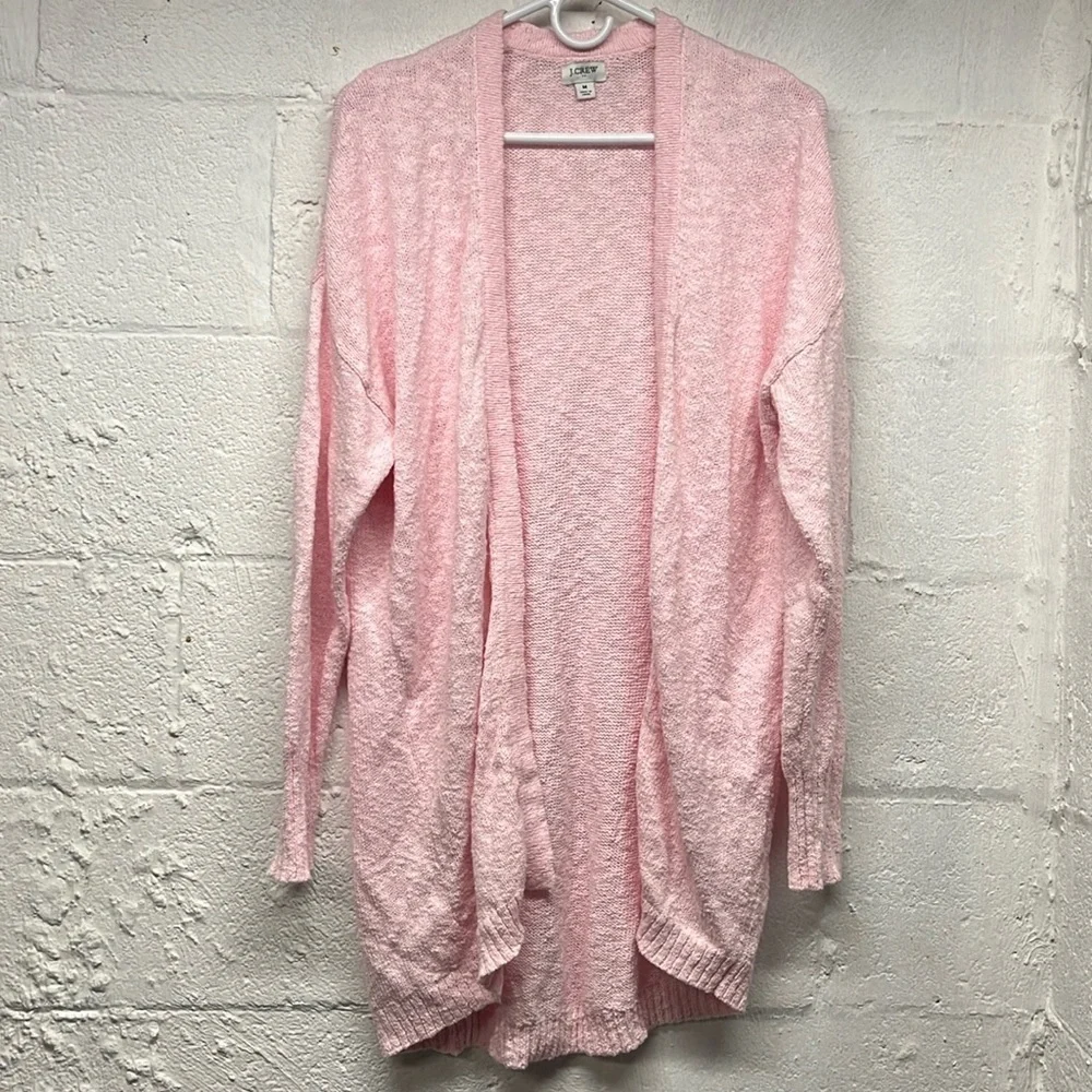 J.Crew Slub cotton-blend open cardigan sweater sz medium